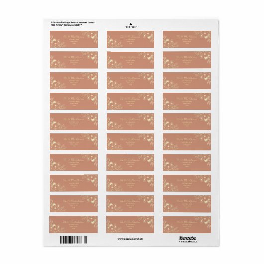 Boho Terracotta Wedding Rücksendeadresse (Vorne)