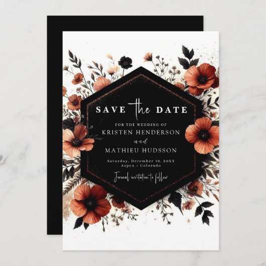 Boho Terracotta Wedding Save The Date (Vorne/Hinten)