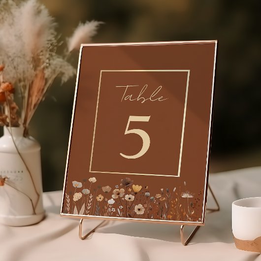 Boho Terracotta Wedding Tischnummer