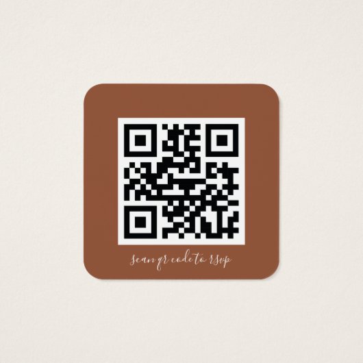 Boho Terracotta Wedding Website QR Code UAWG (Rückseite)