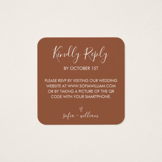 Boho Terracotta Wedding Website QR Code UAWG (Vorderseite)