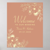 Boho Terracotta Wedding Welcome Poster (Vorne)