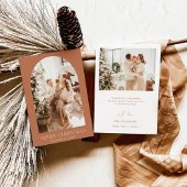 Boho Terracotta Weihnachtskarte | Modernes Foto Einladung