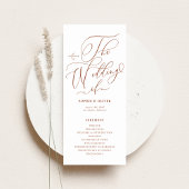 Boho Terracotta Whimsical Calligraphy Wedding Programm