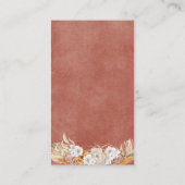 Boho Terracotta Wie groß ist Mama's Bauchkarte Begleitkarte (Rückseite)