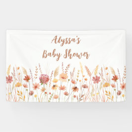 Boho Terracotta Wildblume Babydusche Banner