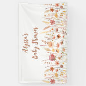 Boho Terracotta Wildblume Babydusche Banner (Vertikal)