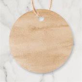 Boho Terracotta Wildblume Babydusche Geschenkanhänger (Rückseite)