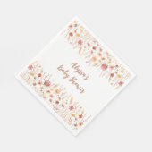 Boho Terracotta Wildblume Babydusche Serviette (Ecke)