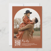 Boho Terracotta Wildblume Beige Brautparty Einladung (Rückseite)