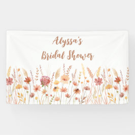 Boho Terracotta Wildblume Brautparty Banner