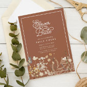 Boho Terracotta Wildblume Butterfly Brautparty Einladung