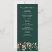 Boho Terracotta Wildblume Emerald Wedding Program (Rückseite)