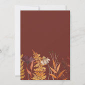 Boho Terracotta Wildblume Herbst Hochzeit im Herbs Einladung (Rückseite)
