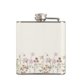 Boho Terracotta-Wildblume Monogram Name Flachmann (Rückseite)