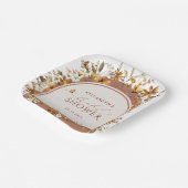 Boho Terracotta Wildblumen Arch Brautparty Pappteller (Gewinkelt)