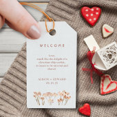 Boho Terracotta Wildblumen Gastgeschenk Hochzeit Geschenkanhänger