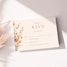 Boho Terracotta-Wildblumen Hochzeit-RSVP-Karte Dankeskarte