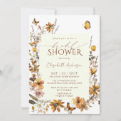 Boho Terracotta Wildblumen Rahmen Brautparty Einladung (Vorderseite)