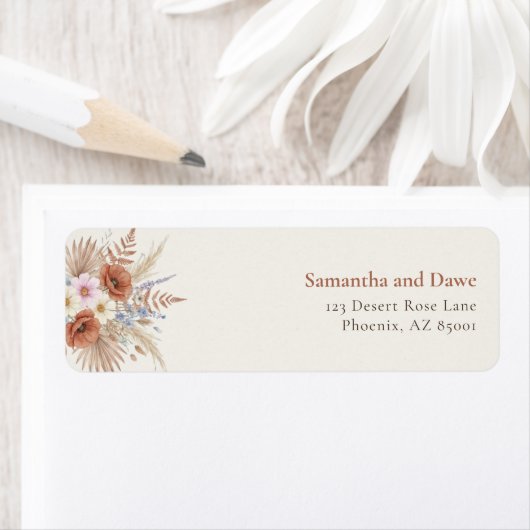 Boho Terracotta Wildflower Address (Insitu)