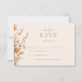 Boho Terracotta Wildflowers Wedding RSVP Card Karte (Vorderseite)