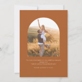 Boho Terracotta Zwei Fotos Hochzeit retten das Dat Save The Date (Rückseite)