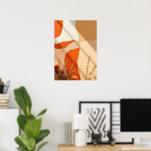 Boho-Terrakotta-Abstract-Shapes-Botanikposter Poster (Heimbüro)