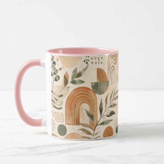 Boho-Terrakotta-Abstraktes Morgenkaffeetasse Gesch Tasse (Links)