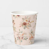 Boho-Terrakotta-Blumen-Baby-Party Pappbecher (Vorderseite)