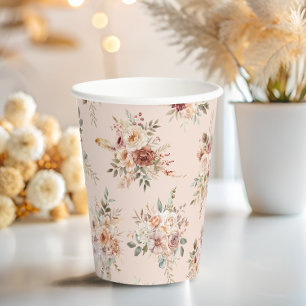 Boho-Terrakotta-Blumen-Baby-Party Pappbecher