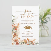 Boho-Terrakotta-Blumen-Foto-Abschluss  Save The Date (Stehend Vorderseite)