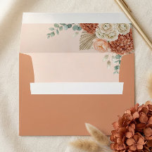 Boho-Terrakotta-Blumen-Herbst-Hochzeitsumschlag