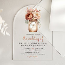 Boho-Terrakotta-Blumen-Mason-Glas-Hochzeit