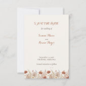 Boho Terrakotta Blumen & Pampasgras Save The Date (Vorderseite)