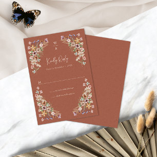 Boho-Terrakotta-Blumen-RSVP-Karte RSVP Karte
