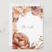 Boho Terrakotta Blumenhirsch Hochzeit Save The Date (Rückseite)
