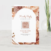 Boho Terrakotta Blumenhirsch QR-Code Hochzeit Einladung (Rückseite)