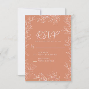 Boho-Terrakotta-Blush-Hochzeit RSVP Karte