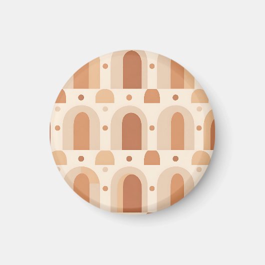 Boho-Terrakotta-Bogen nahtloses Muster Magnet (Vorne)