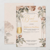 Boho-Terrakotta-Brunch-Sekt-Junggesellinnenabschie Einladung (Vorne/Hinten)