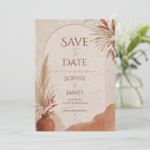 Boho-Terrakotta-Datum speichern Save The Date (Stehend Vorderseite)