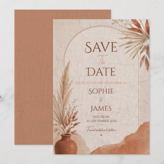 Boho-Terrakotta-Datum speichern Save The Date