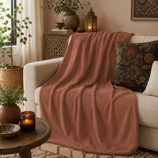 Boho-Terrakotta-Fliesakzent Fleecedecke