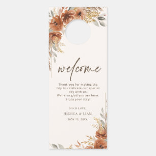 Boho Terrakotta Herbst Blumen Hochzeit Bitte nicht Türanhänger
