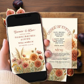 Boho-Terrakotta-Herbst-Wildblumen-Probedinner Einladung