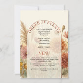 Boho-Terrakotta-Herbst-Wildblumen-Probedinner Einladung (Rückseite)