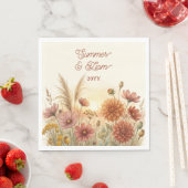 Boho-Terrakotta-Herbst-Wildblumen-Probedinner Serviette (Beispiel)