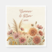 Boho-Terrakotta-Herbst-Wildblumen-Probedinner Serviette (Vorderseite)