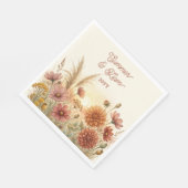 Boho-Terrakotta-Herbst-Wildblumen-Probedinner Serviette (Ecke)