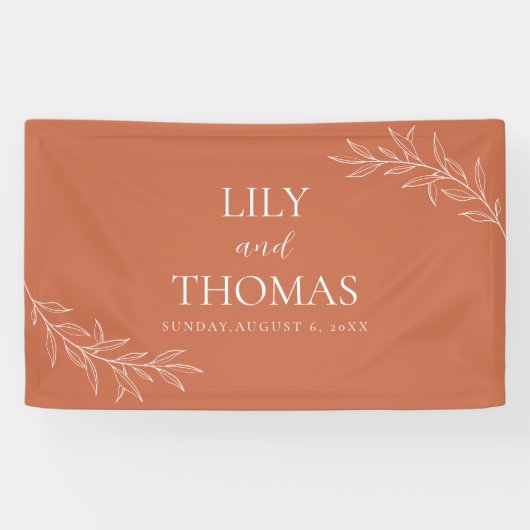 Boho Terrakotta Hochzeit Klassiker Banner (Horizontal)